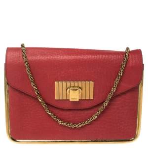 Pre Owned Chloe Red Leather Small Sally Shoulder Bag
