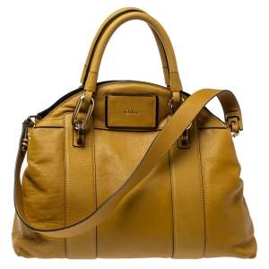 Pre Owned Chloe Mustard Leather Gemma Satchel