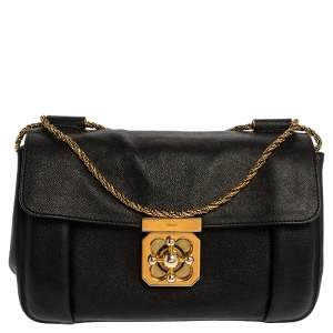 Pre Owned Chloe Back Leather Medium Elsie Shoulder Bag