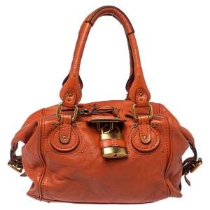 Pre Owned Chloe Burnt Orange Leather Paddington Satchel