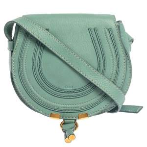 Pre Owned Chloe Fresh Mint Blue Leather Mini Marcie Crossbody Bag