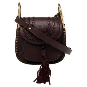 Pre Owned Chloe Dark Brown Leather Mini Hudson Shoulder Bag 