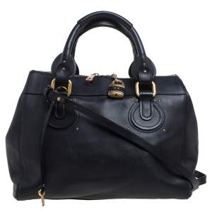 Pre Owned Chloe Black Leather Aurore Pure Paddington Tote 