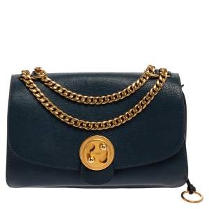 Pre Owned Chloe Blue Leather and Suede Mily Shoulder Bag