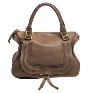 Pre Owned Chloe Beige Leather Large Marcie Satchel