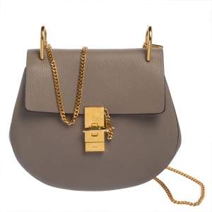 Pre Owned Chloe Grey Leather Medium Drew Shoulder Bag