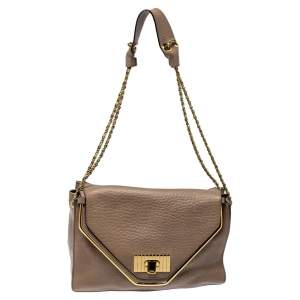 Pre Owned Chloe Beige Leather Medium Sally Flap Shoulder Bag