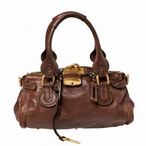 Pre Owned Chloe Choco Brown Leather Medium Paddington Satchel