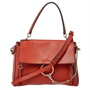 Pre Owned Chloe Ginger Brown Leather Medium Faye Day Top Handle Bag