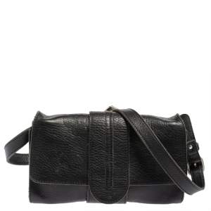 Pre Owned Chloé Black Leather Flap Shoulder Bag