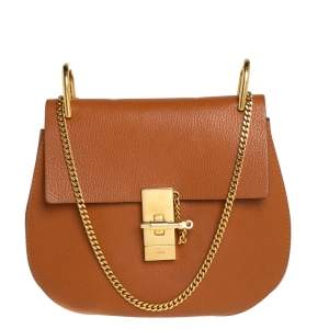 Pre Owned Chloe Brown Leather Medium Drew Shoulder Bag