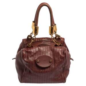 Pre Owned Chloe Purple Leather Satchel