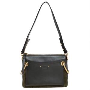 Pre Owned Chloe Green Leather Roy Crossbody Bag