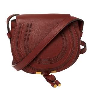 Pre Owned Chloe Red Leather Mini Marcie Crossbody Bag