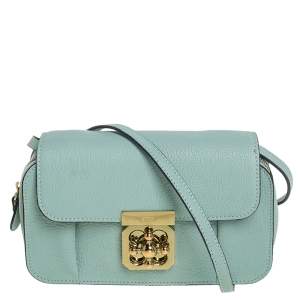 Pre Owned Chloe Green Leather Elsie Shoulder Bag 