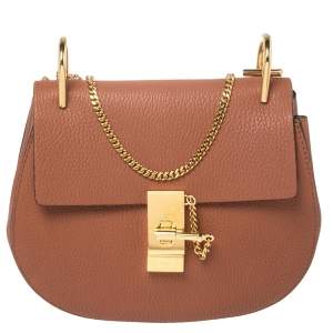 Pre Owned Chloe Brown Leather Medium Drew Shoulder Bag