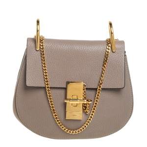 Pre Owned Chloé Beige Leather Small Drew Crossbody Bag