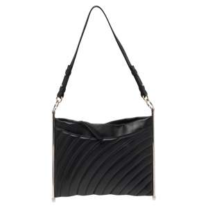 Pre Owned Chloe Black/Blue Quilted Leather Metal Roy Shoulder Bag