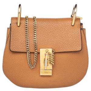 Pre Owned Chloe Brown Leather Drew Shoulder Bag
