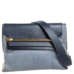 Pre Owned Chloe Tri Color Python And Leather Medium Clare Shoulder Bag
