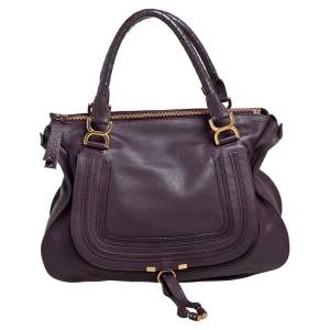 Pre Owned Chloé Burgundy Leather Large Marcie Satchel