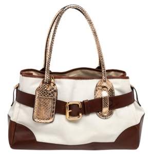 Chloe Multicolor Leather, Canvas and Python Tote