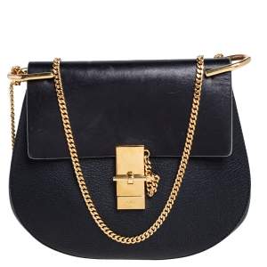 Pre Owned Chloe Black Leather Medium Drew Shoulder Bag