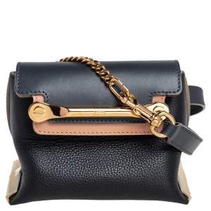 Pre Owned Chloe Tri Color Leather Mini Clare Crossbody Bag