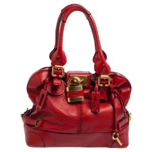Pre Owned Chloe Red Leather Paddington Satchel