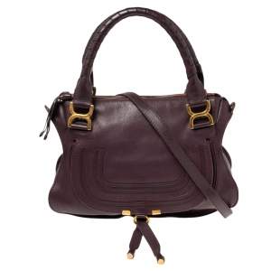 Pre Owned Chloe Burgundy Leather Medium Marcie Satchel