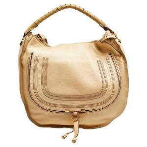 Pre Owned Chloe Beige Leather Marcie Hobo