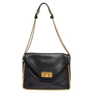 Pre Owned Chloe Black Leather Medium Sally Flap Shoulder Bag