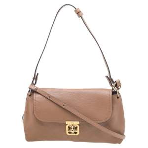 Pre Owned Chloe Beige Leather Elsie Shoulder Bag