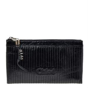 Pre Owned Chloe Black Leather Zip Pouch