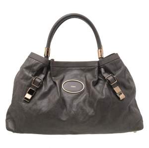 Chloe Dark Olive Leather Victoria Tote