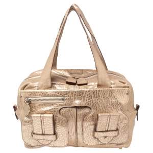 Pre Owned Chloe Gold Leather Saskia Satchel 