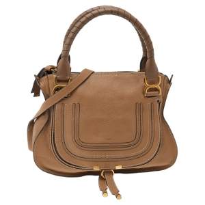 Pre Owned Chloe Light Brown Leather Medium Marcie Shoulder Bag