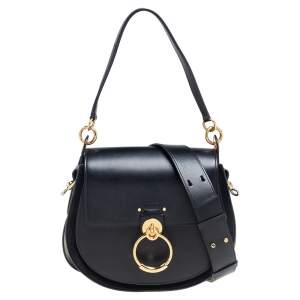 Pre Owned Chloe Black Leather Large Tess Shoulder Bag