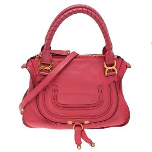 Pre Owned Chloe Red Leather Medium Marcie Shoulder Bag