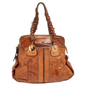 Chloe Brown Leather Heloise Large Satchel