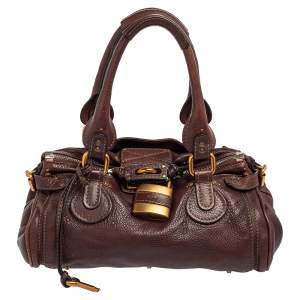 Pre Owned Chloe Dark Brown Leather Medium Paddington Satchel