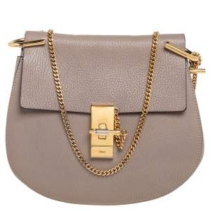 Pre Owned Chloe Grey Leather Medium Drew Shoulder Bag