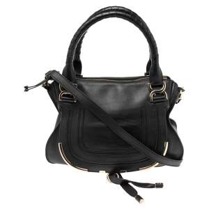 Pre Owned Chloe Black Leather Medium Marcie Shoulder Bag