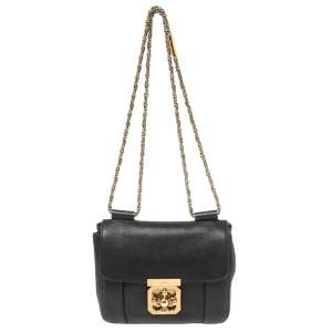 Pre Owned Chloe Black Leather Small Elsie Shoulder Bag