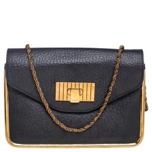Pre Owned Chloe Black Leather Small Sally Shoulder Bag