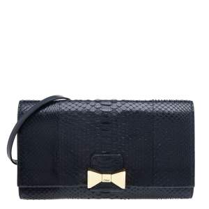 Chloe Black Python Bobbie Clutch