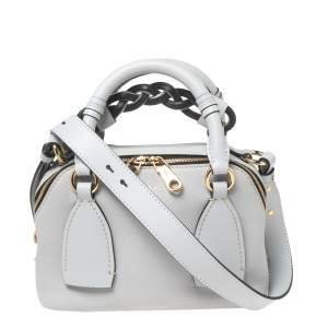 Pre Owned Chloe Light Blue Leather Small Daria Shoulder Bag