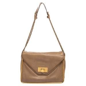 Pre Owned Chloe Beige Leather Sally Medium Shoulder Bag