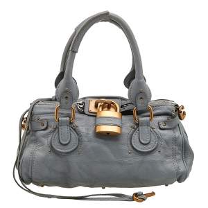 Pre Owned Chloe Powder Blue Leather Medium Paddington Satchel