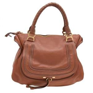 Pre Owned Chloe Brown Leather Large Marcie Satchel